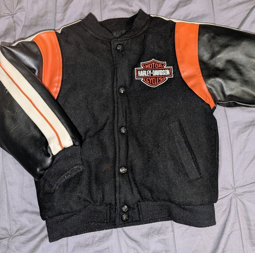 Harley-Davidson Kids Black and Orange Coat